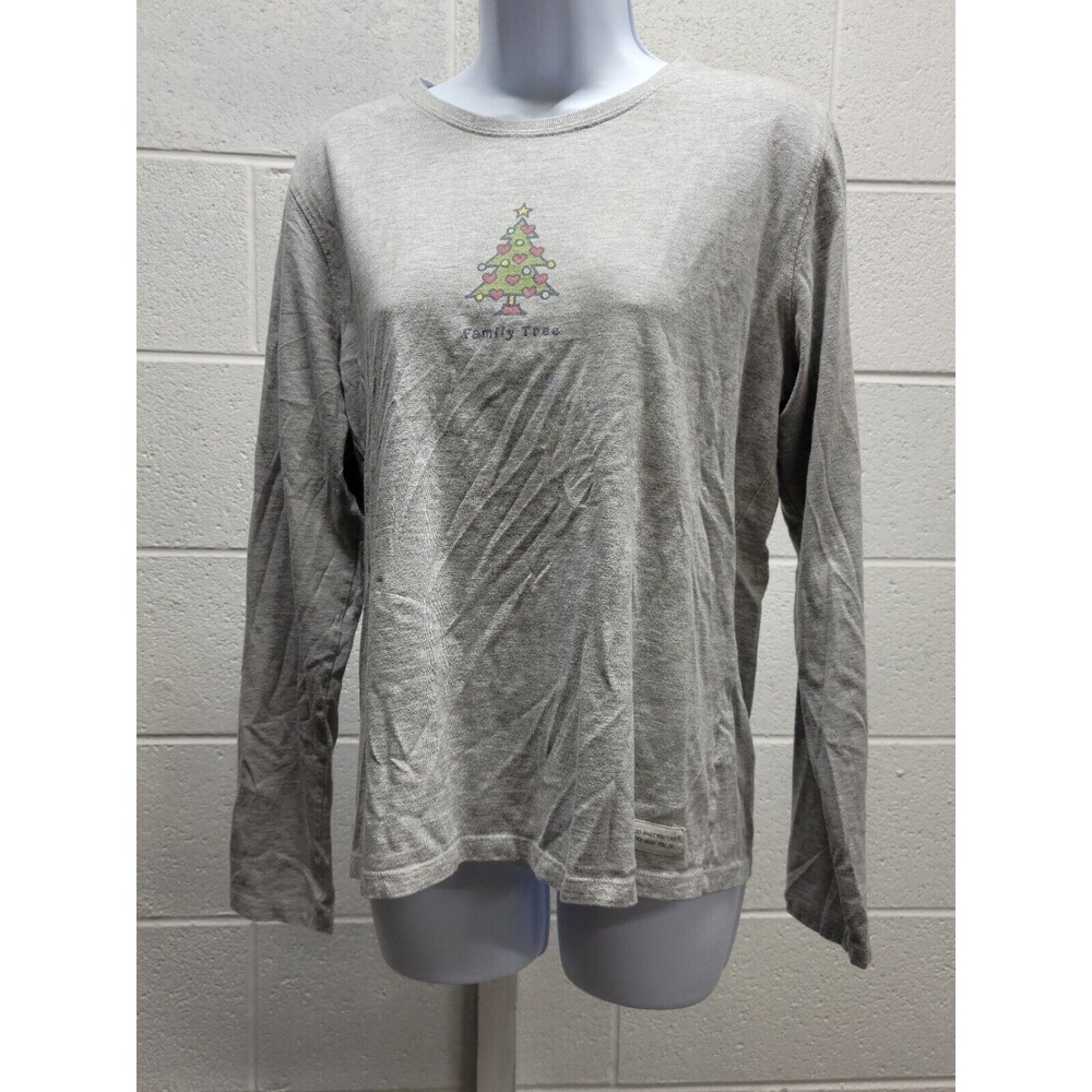 Life is Good Family Tree Christmas shirt Gray size M